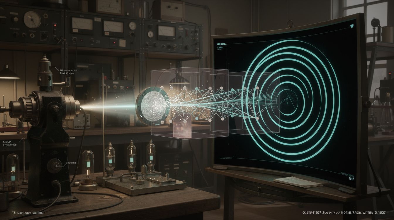 Davisson-Germer electron diffraction apparatus with concentric diffraction rings